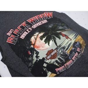 Harley‎ Davidson Bert's BLACK WIDOW Port Charlotte Sleeveless T-Shirt M Tank Top